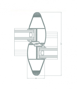 Sección transversal de la combinación hoja-hoja SLIDE PLUS