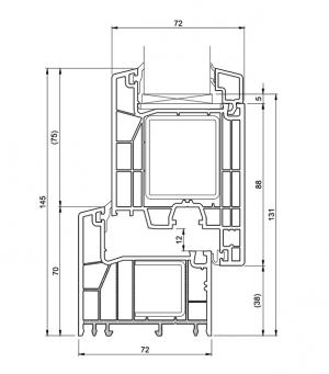 rysunek techniczny proEvolution 72 AD rama + poszerzone skrzydło 721008/720003