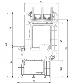 Cross-section BluEvolution 73 Perfect EcoLine - broad sash