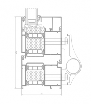 Priečny rez dverami Imperial 800 i+