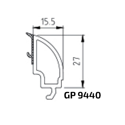 Zasklievacia lišta GP 9440 na zasklievanie 44 mm